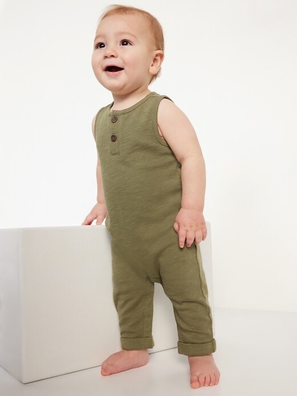 Old Navy Olive Green Sleeveless Romper Jumpsuit